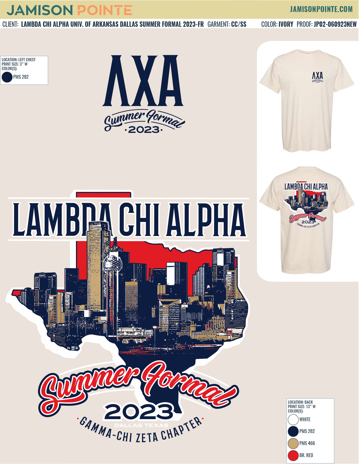 Lambda Chi Alpha University of Arkansas Dallas Summer Formal T-Shirt