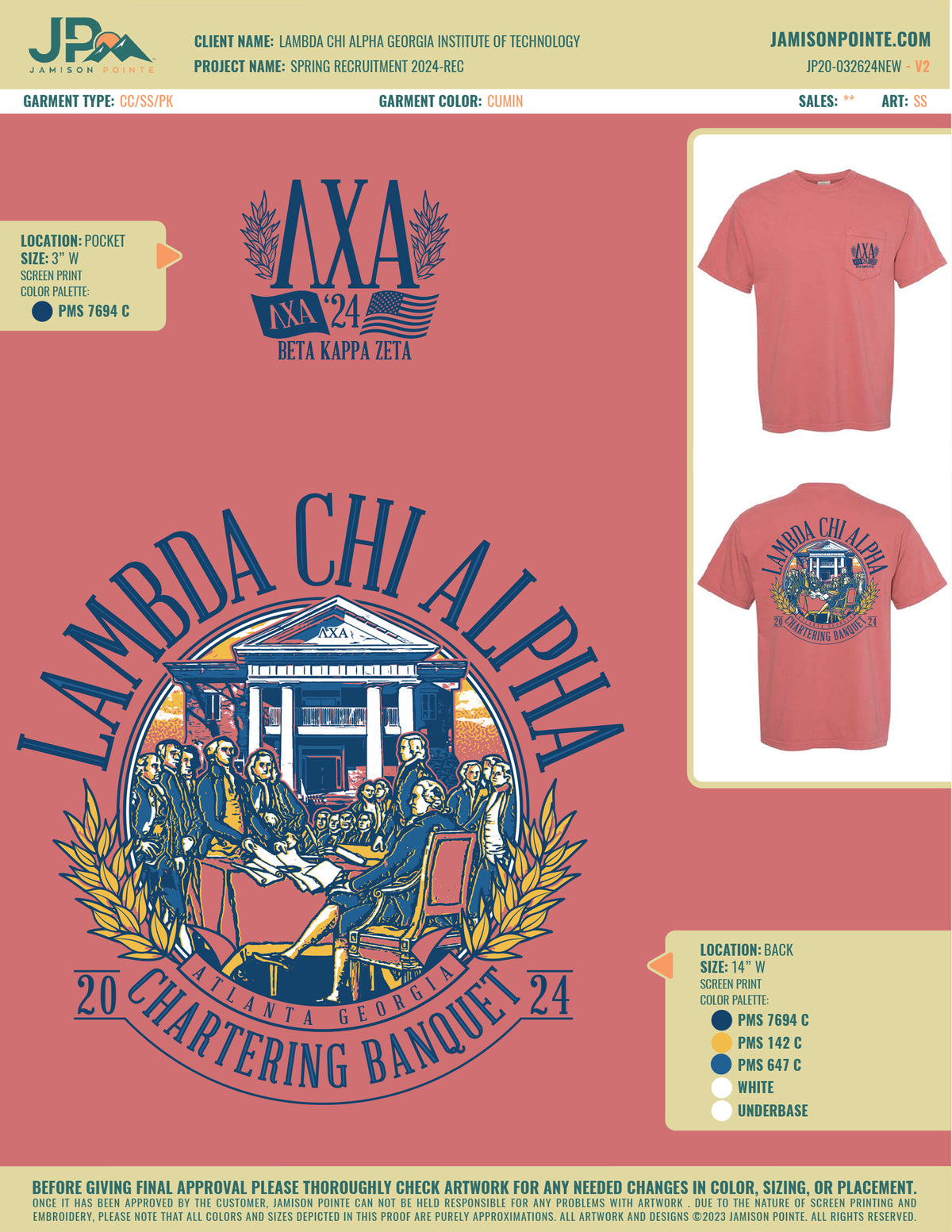 Lambda Chi Alpha Georgia Institute of Technology Spring Recruitment T-Shirt