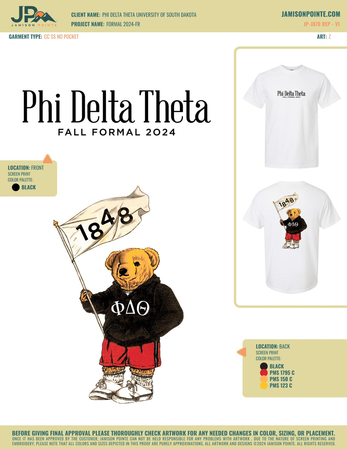 Phi Delta Theta University of South Dakota T-Shirt