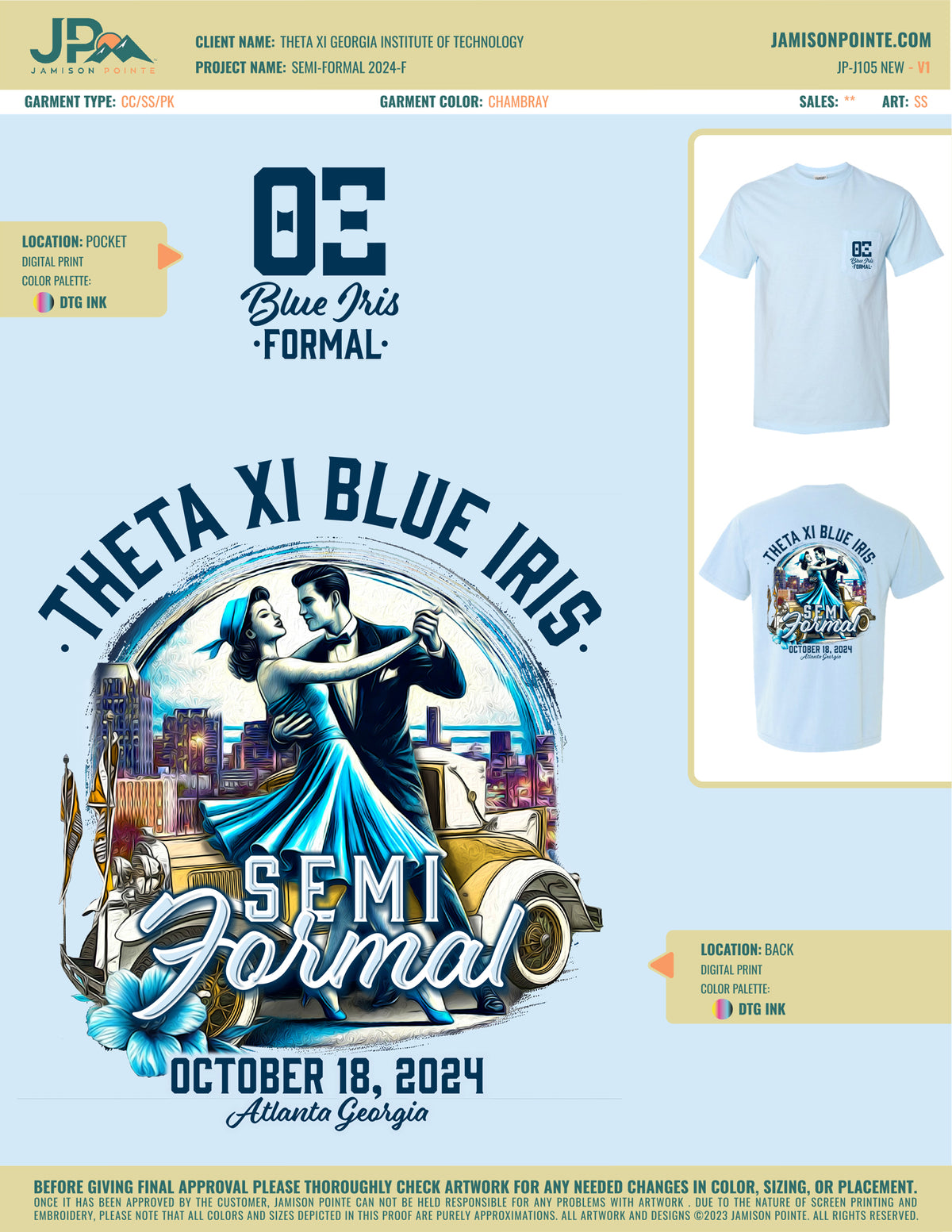 Theta Xi Georgia Institute of Technology Semi-Formal T-Shirt