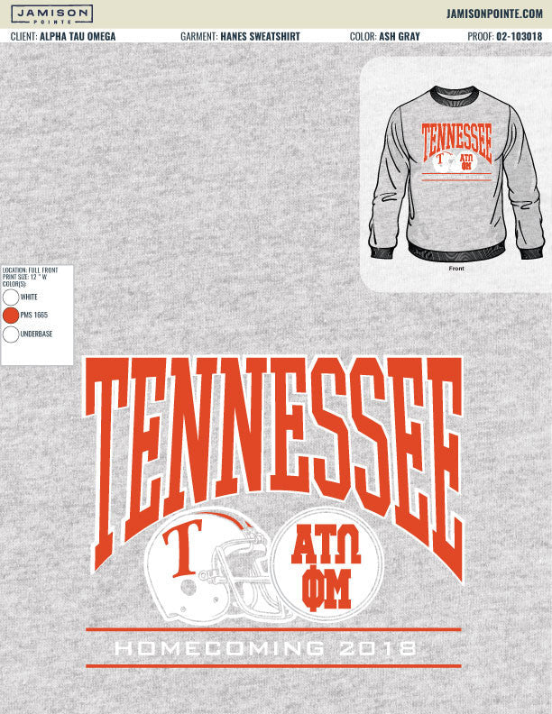 Alpha Tau Omega University Of Tennessee Knoxville Homecoming T-Shirt