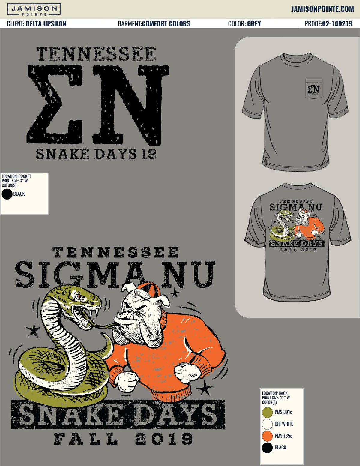 Sigma Nu University of Tennessee Knoxville Snake Days T-Shirt
