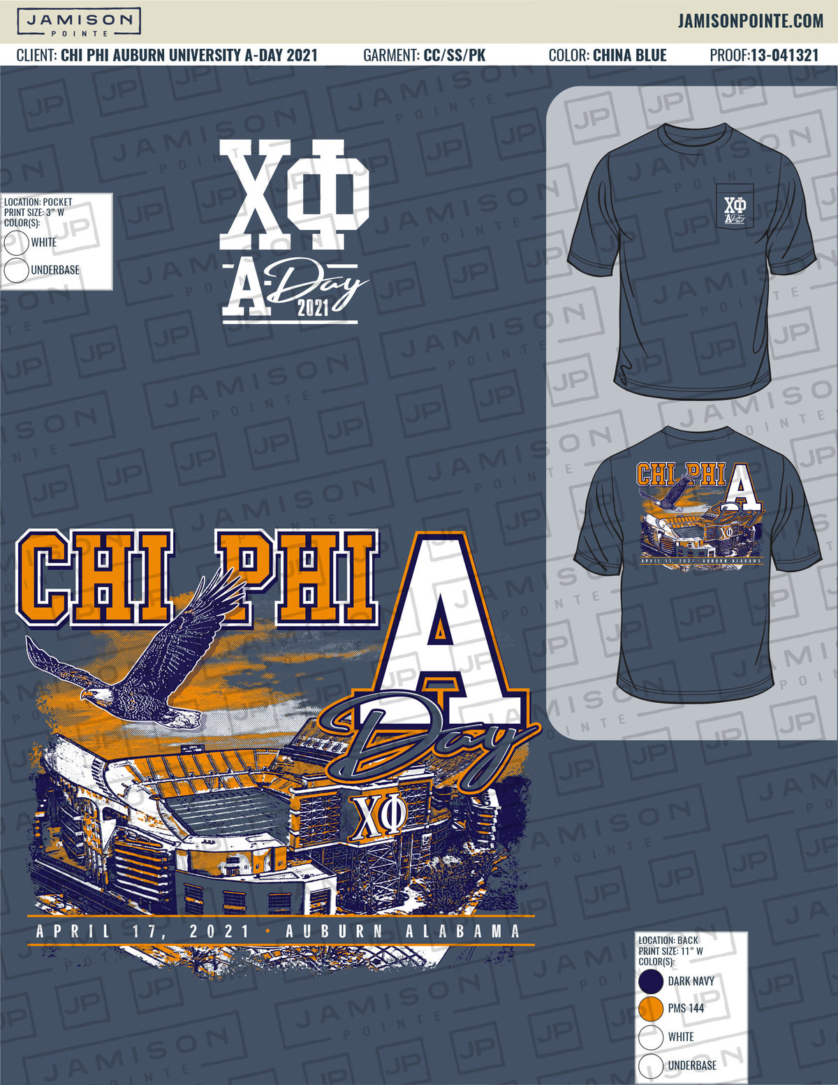 Chi Phi Auburn University A-Day T-Shirt