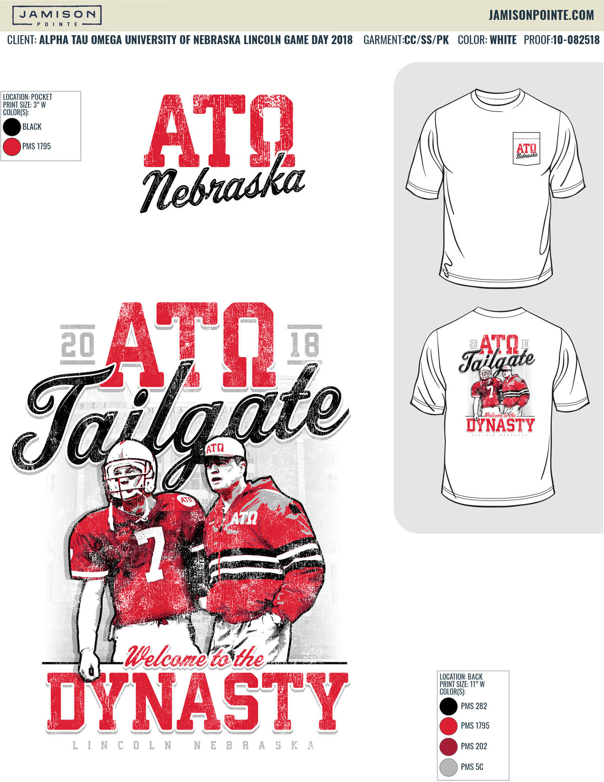 Alpha Tau Omega University of Nebraska Lincoln Gameday T-Shirt