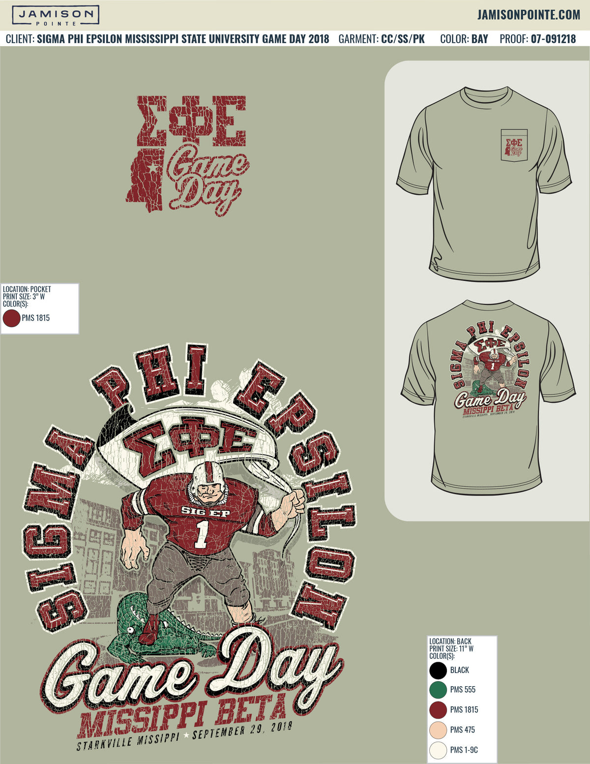 Sigma Phi Epsilon Mississippi State University Gameday T-Shirt
