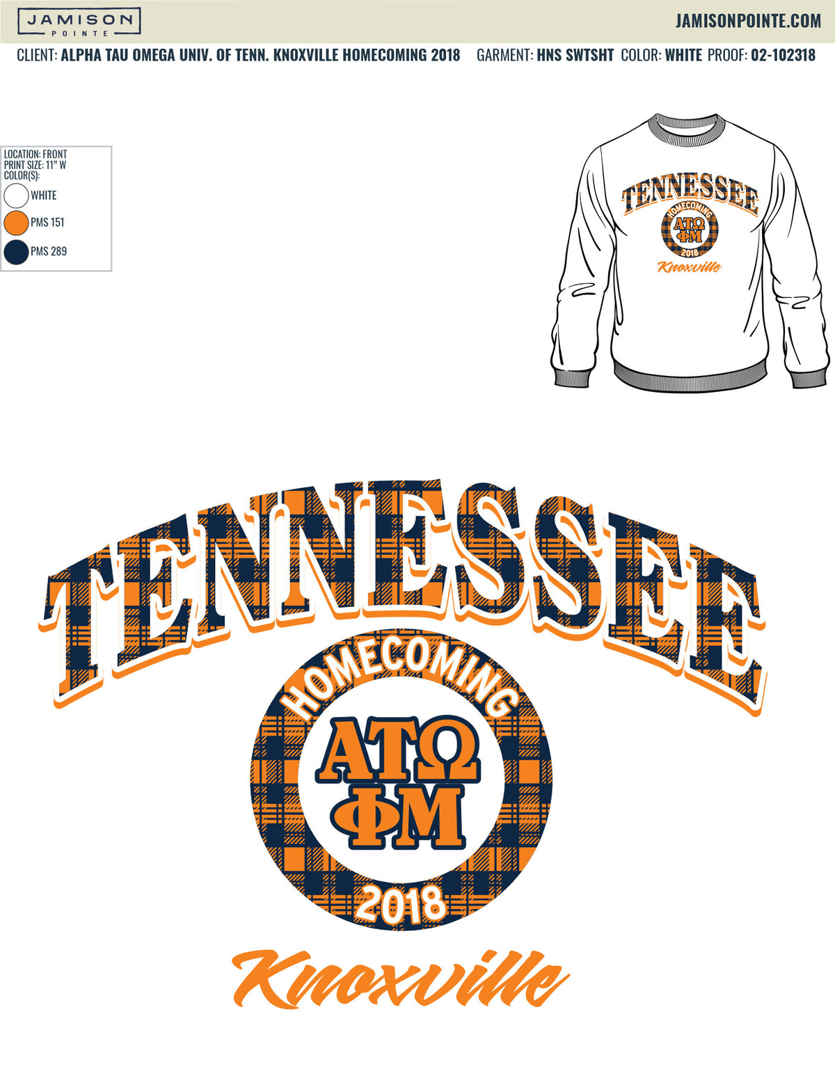 Alpha Tau Omega University Of Tennessee Knoxville Homecoming T-Shirt
