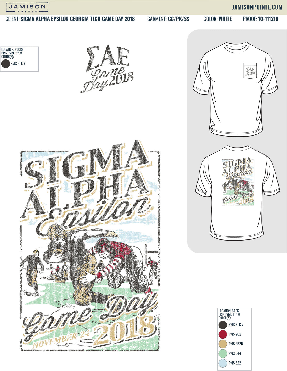 Sigma Alpha Epsilon Georgia Tech Gameday T-Shirt