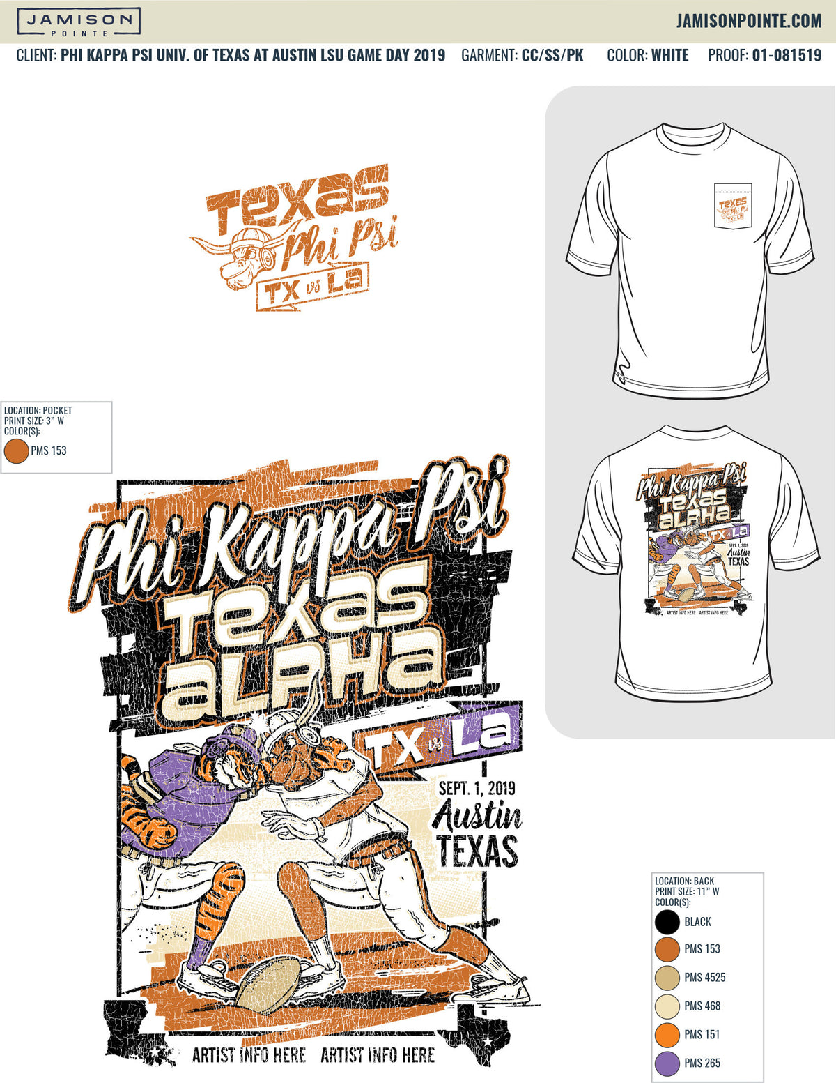 Phi Kappa Psi University of Texas at Austin LSU Gameday T-Shirt