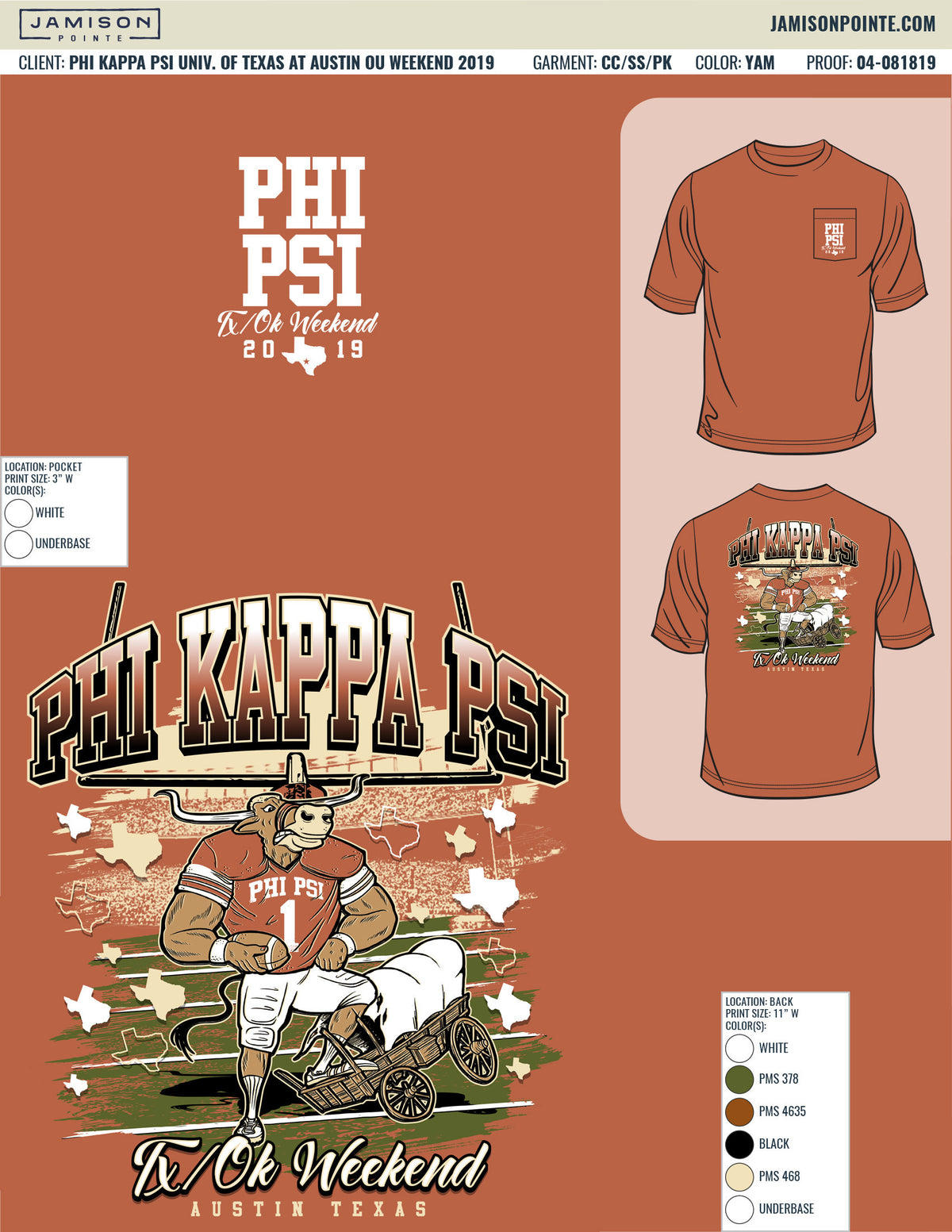 Phi Kappa Psi University of Texas at Austin OU Weekend T-Shirt