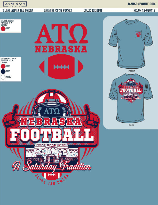 Alpha Tau Omega University of Nebraska Lincoln Gameday T-Shirt
