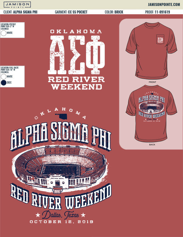 Alpha Sigma Phi University of Oklahoma Gameday T-Shirt