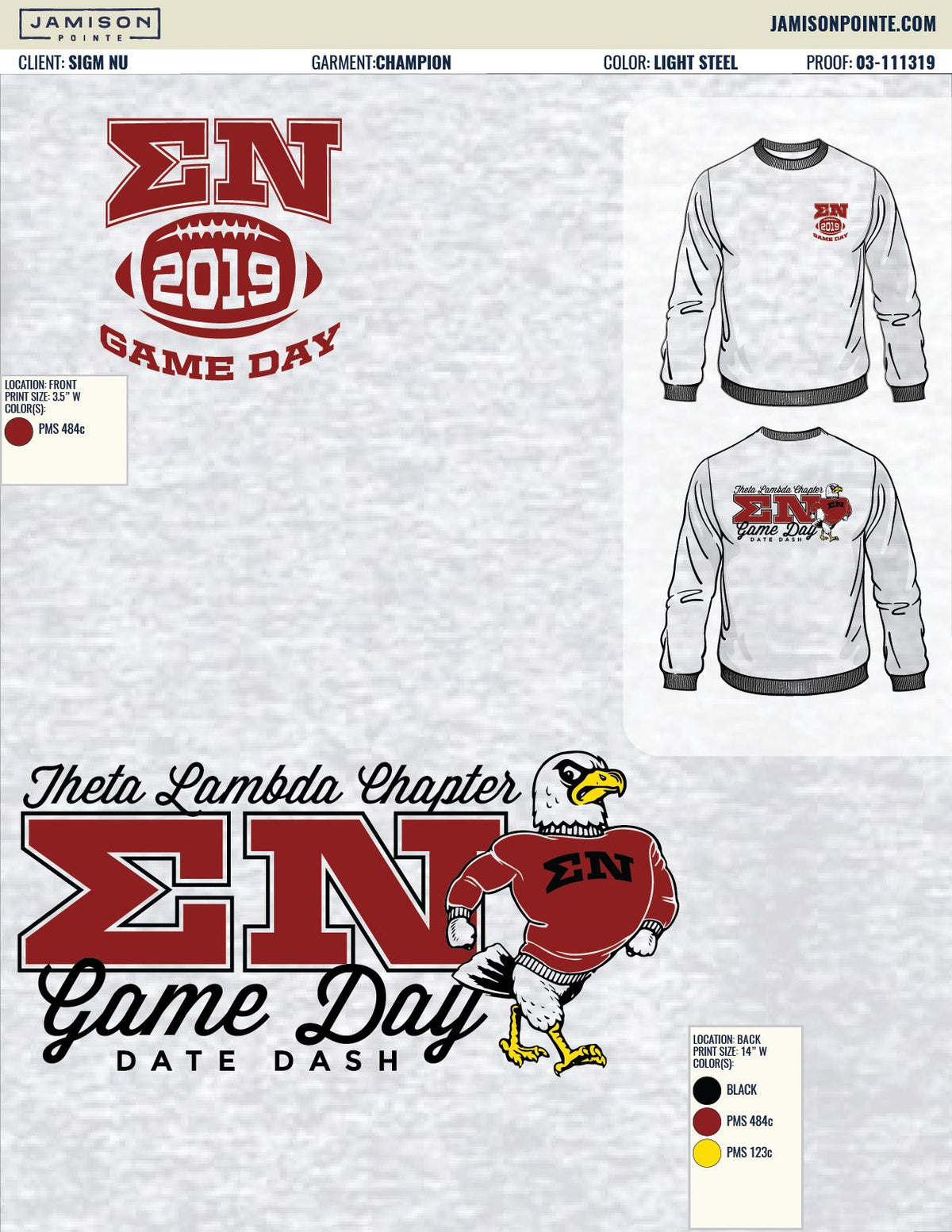 Sigma Nu Eastern Washington University Gameday Sweatshirts