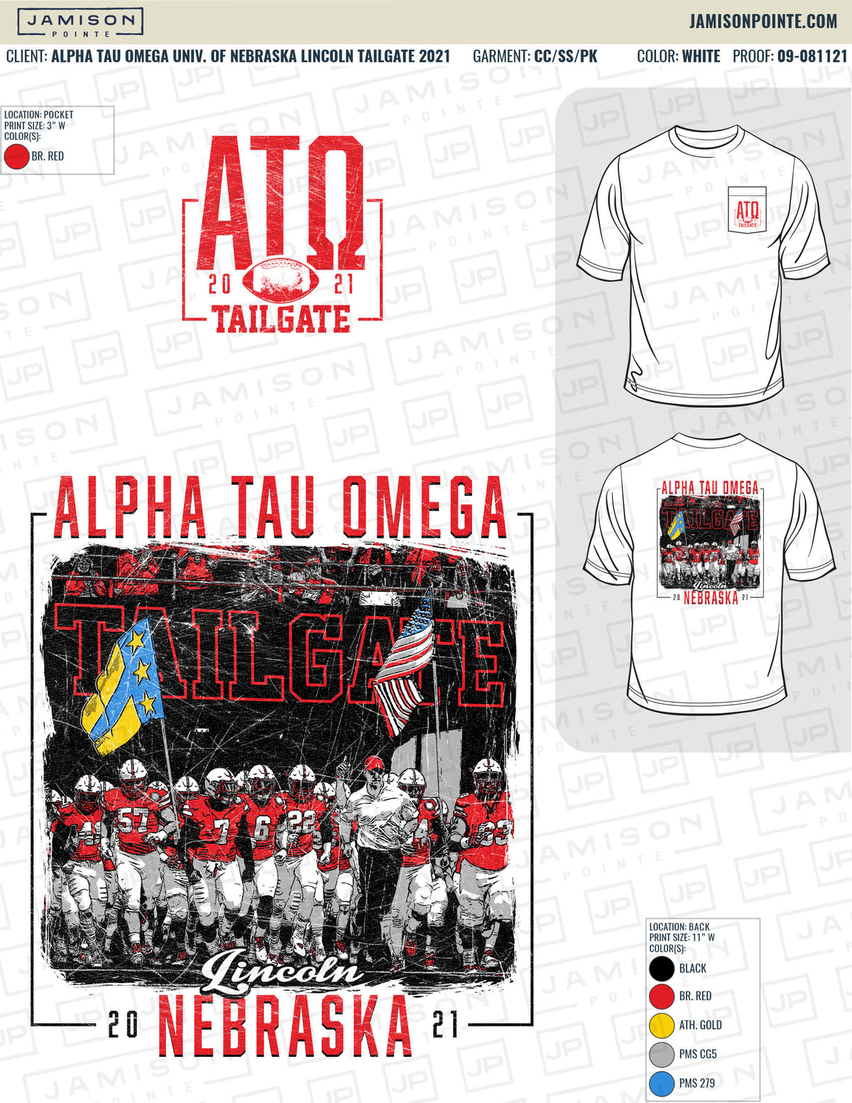 Alpha Tau Omega University of Nebraska Lincoln Tailgate T-Shirt
