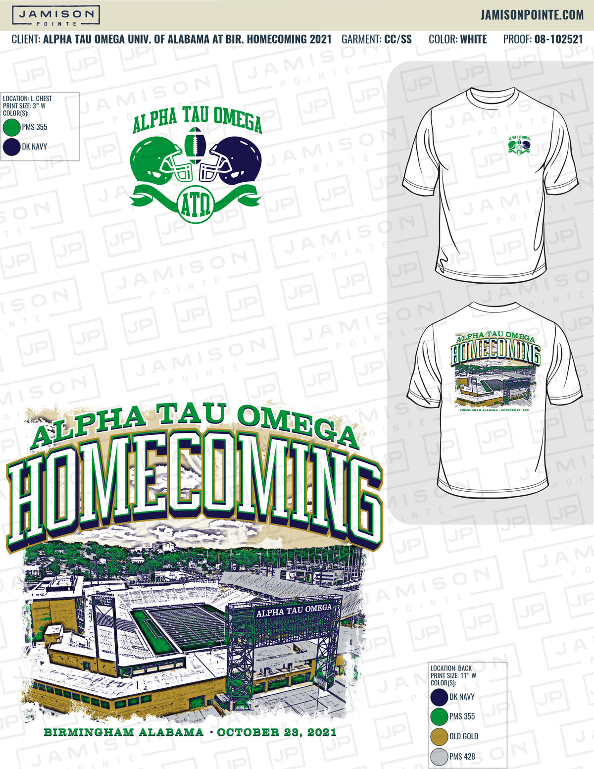 Alpha Tau Omega University of Alabama at Birmingham Homecoming T-Shirt