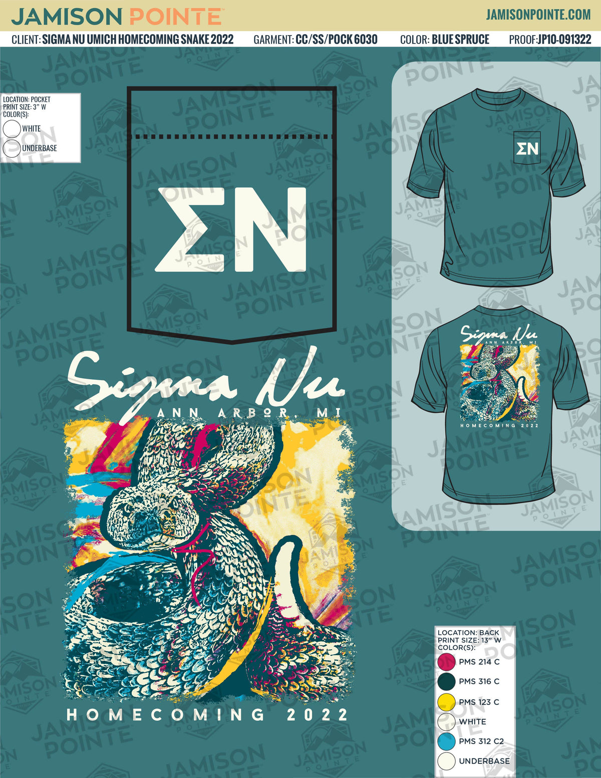 Sigma Nu University of Michigan Homecoming Snake T-Shirt