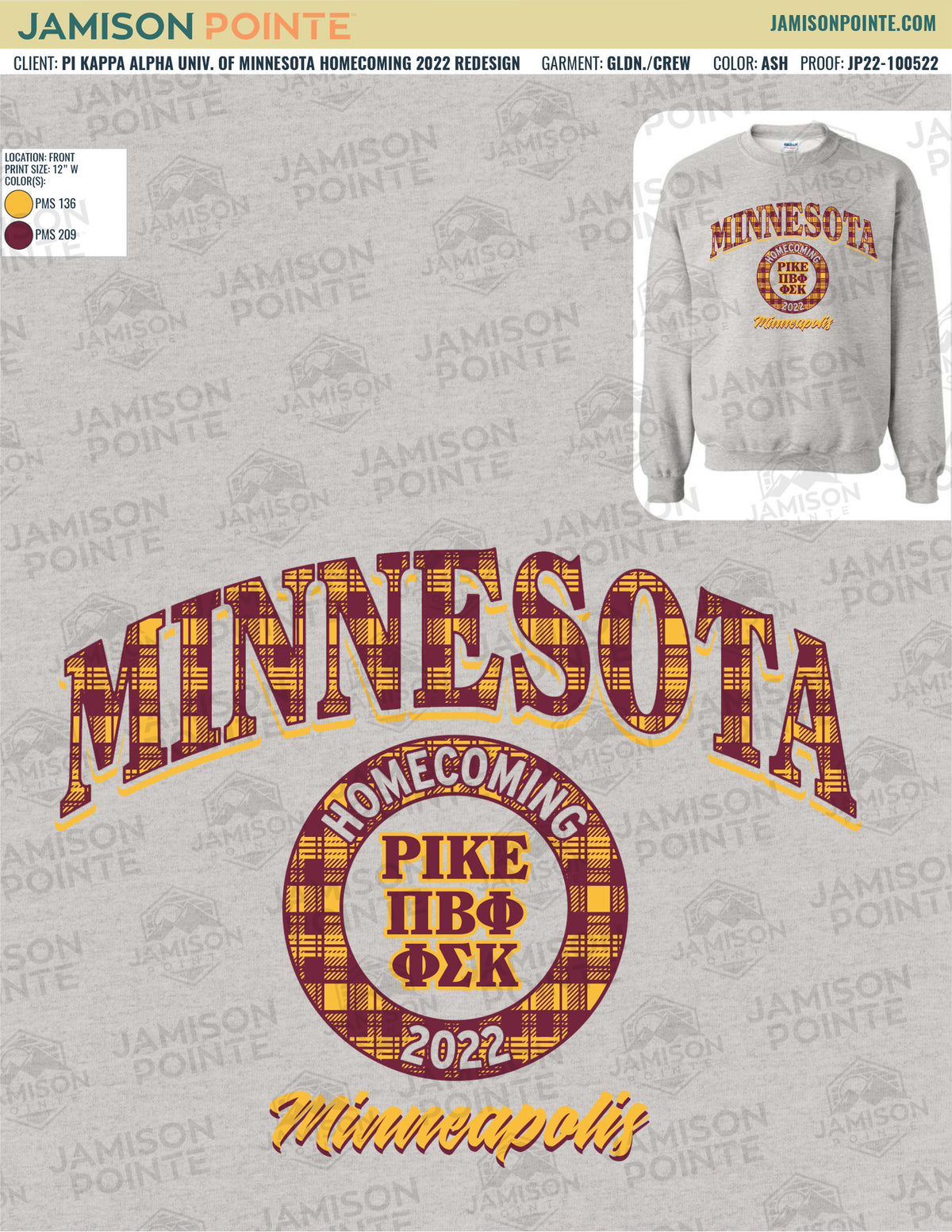 Pi Kappa Alpha University of Minnesota Homecoming T-Shirt