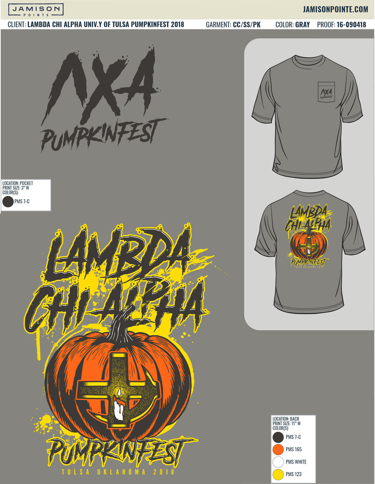 Lambda Chi Alpha University of Tulsa Pumpkinfest T-Shirt