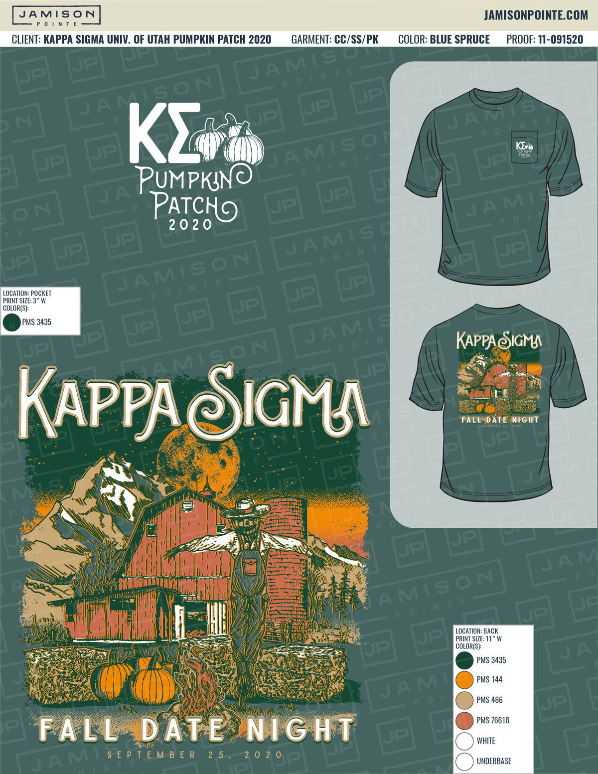 Kappa Sigma University of Utah Pumpkin Patch T-Shirt
