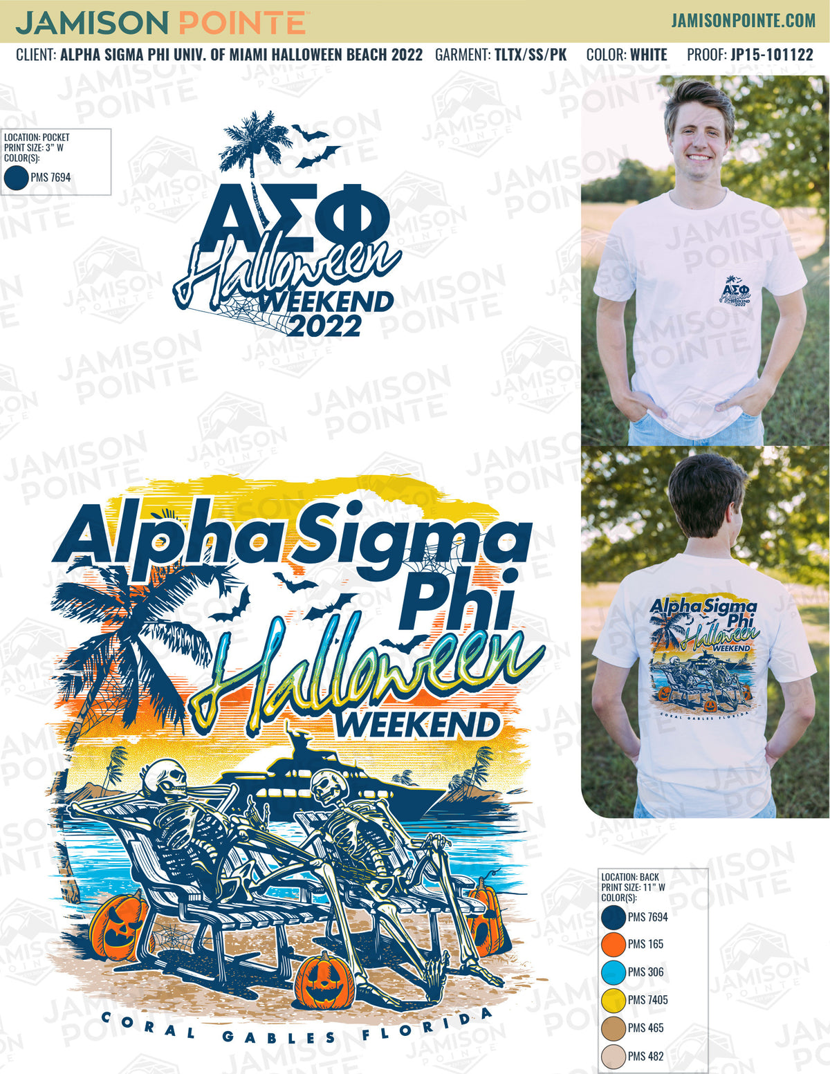 Alpha Sigma Phi University of Miami Halloween Beach T-Shirt