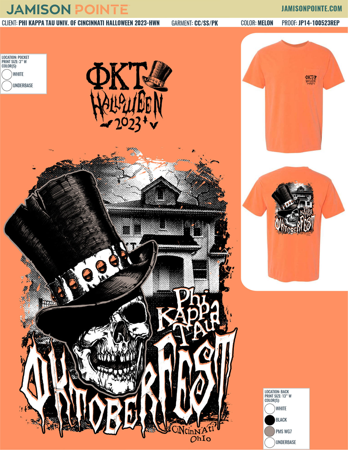Phi Kappa Tau University of Cincinnati Halloween T-Shirt