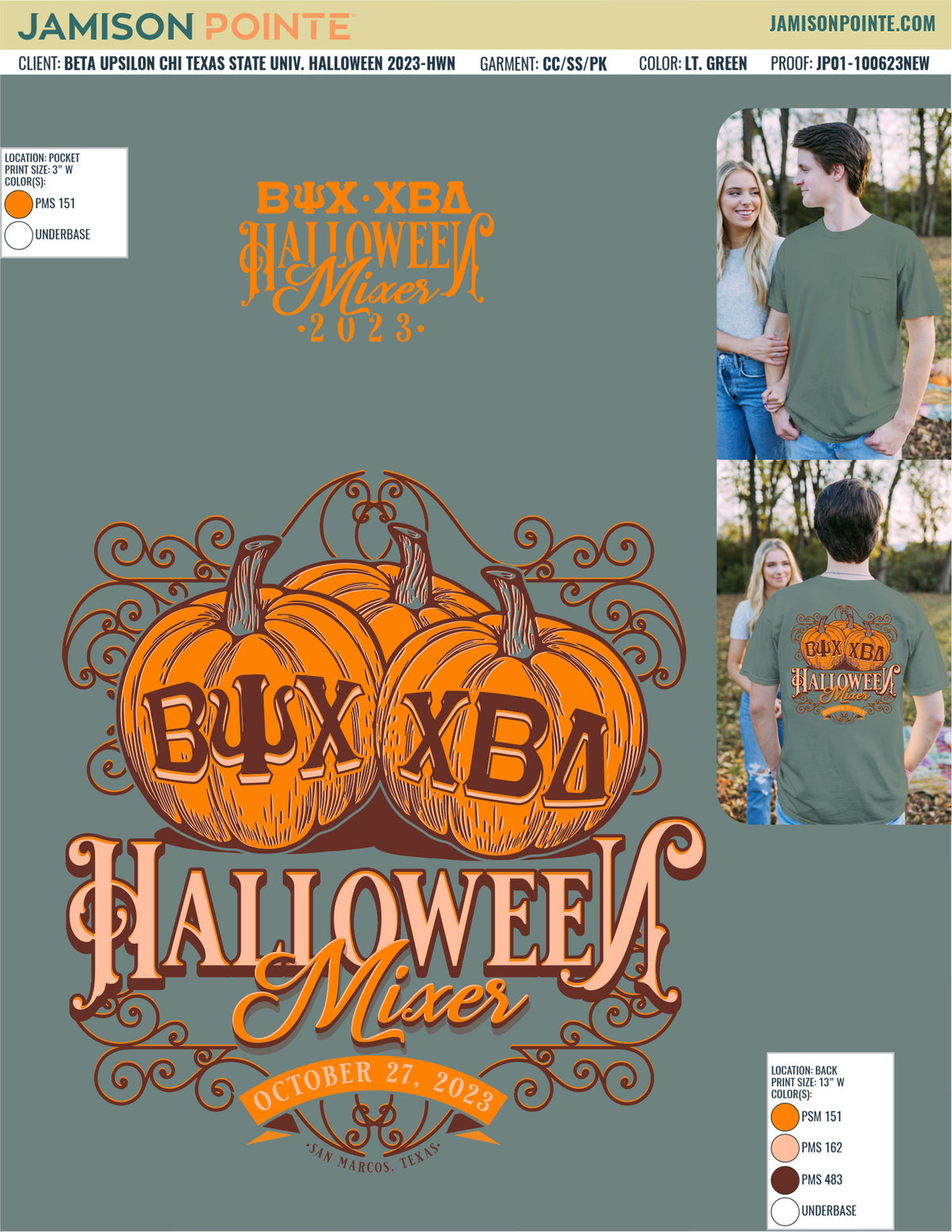 Beta Upsilon Chi Texas State University Halloween T-Shirt