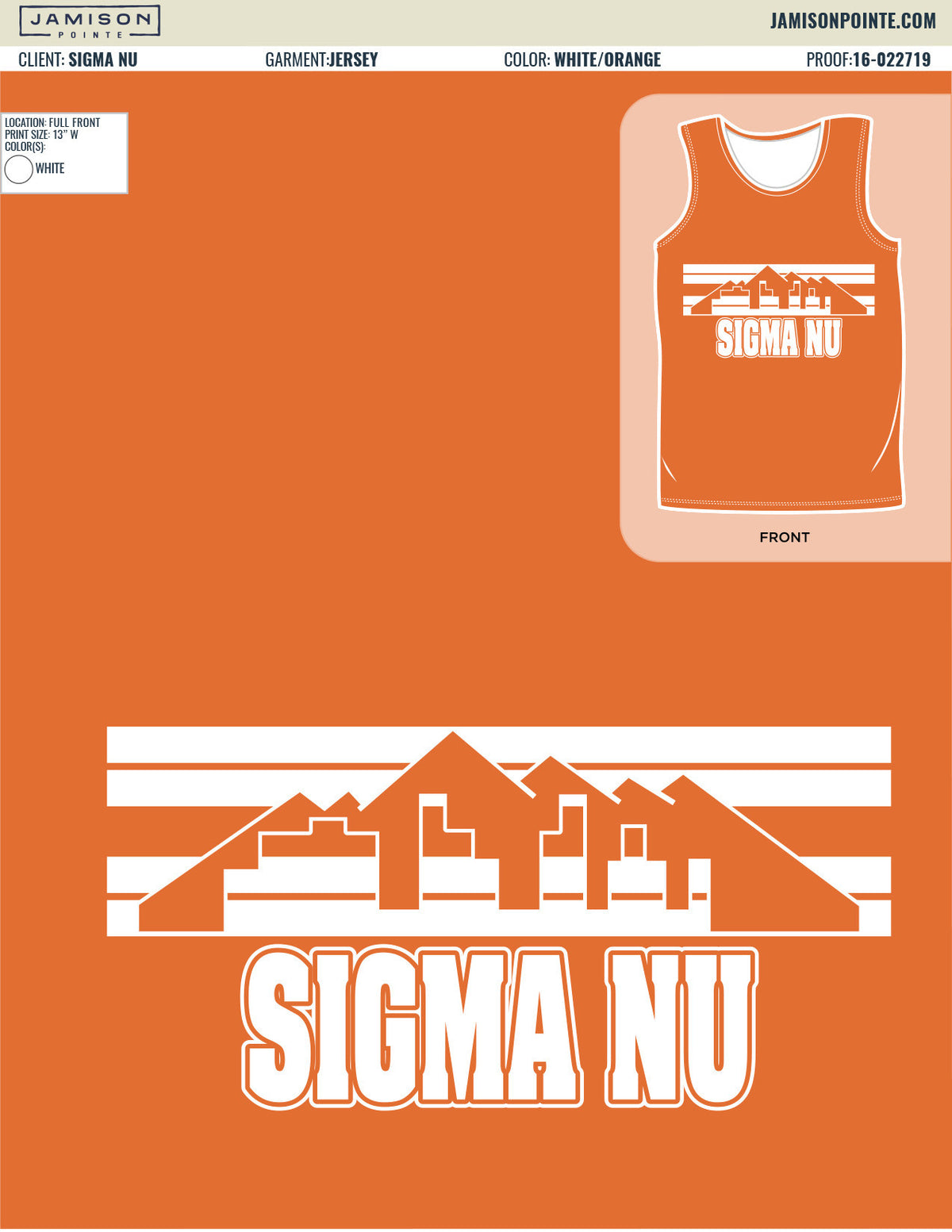 Sigma Nu University of Tennessee Knoxville Retro Jersey