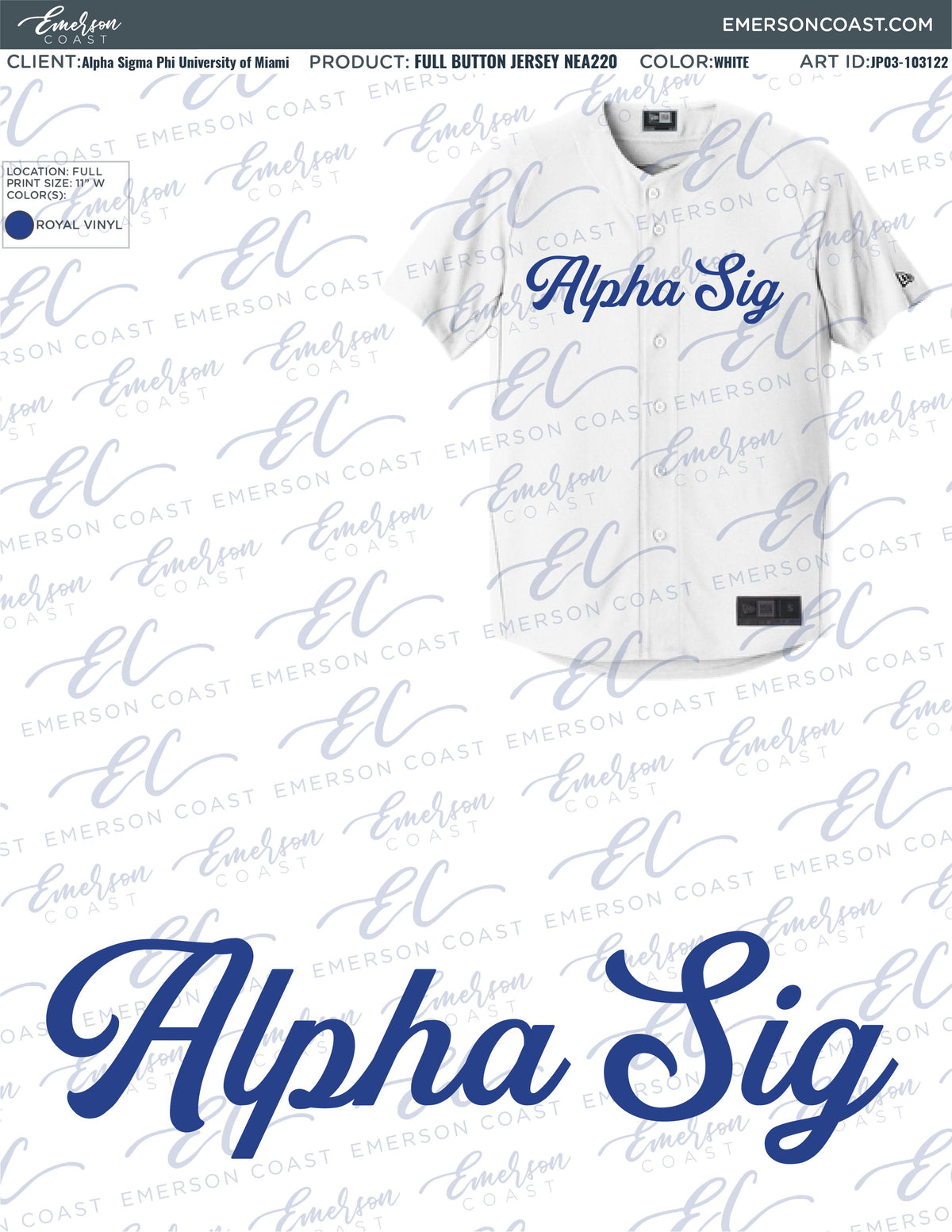 Alpha Sigma Phi University of Miami Fall Jersey