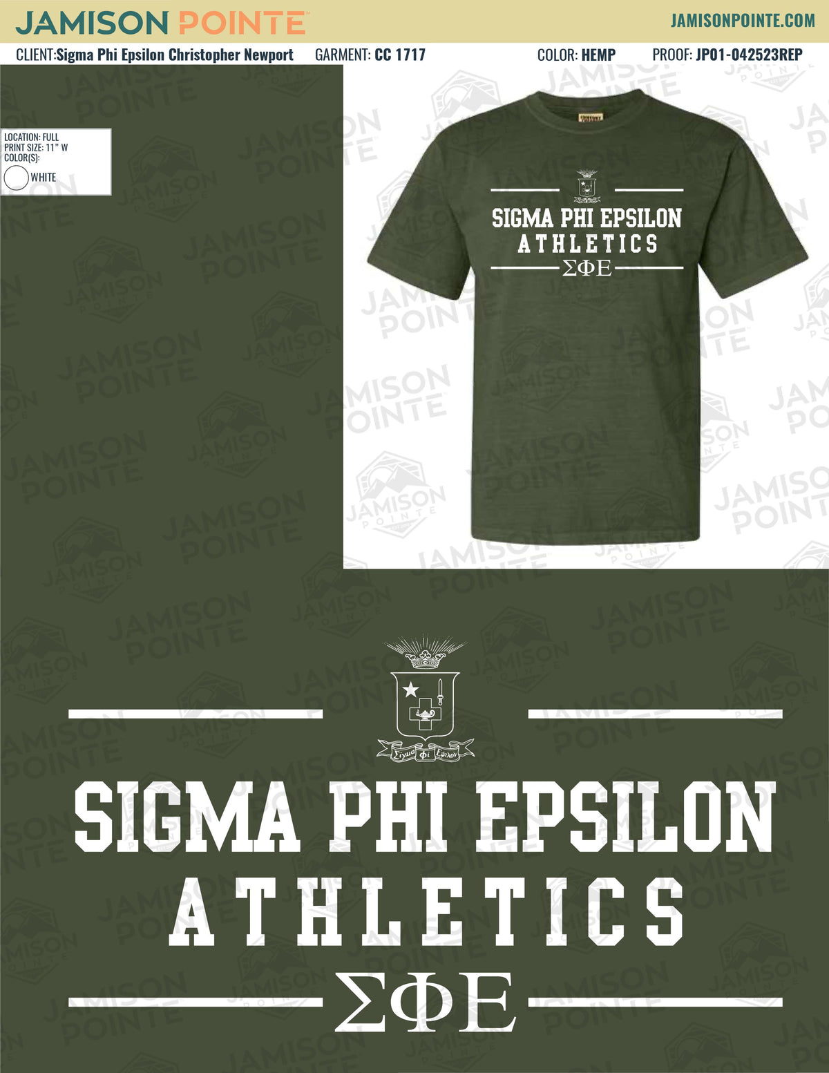 Sigma Phi Epsilon Christopher Newport University Athletics T-Shirt