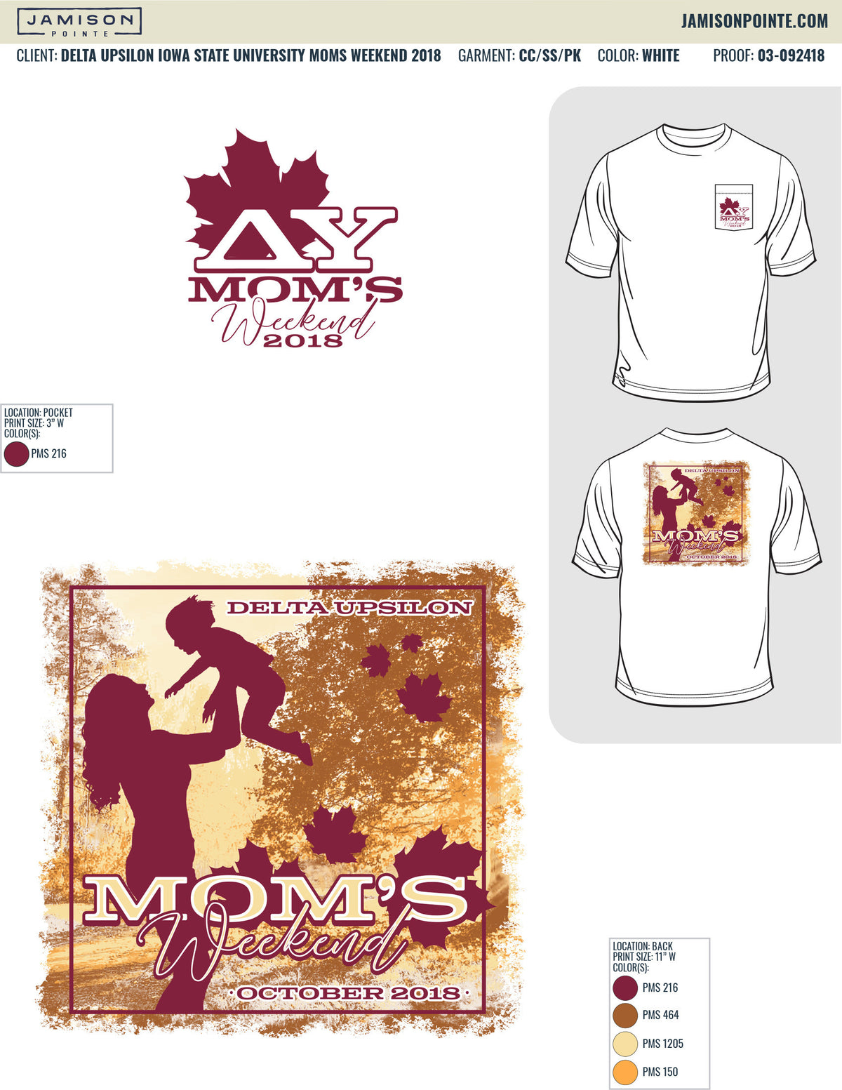 Delta Upsilon Iowa State University Moms Weekend T-Shirt