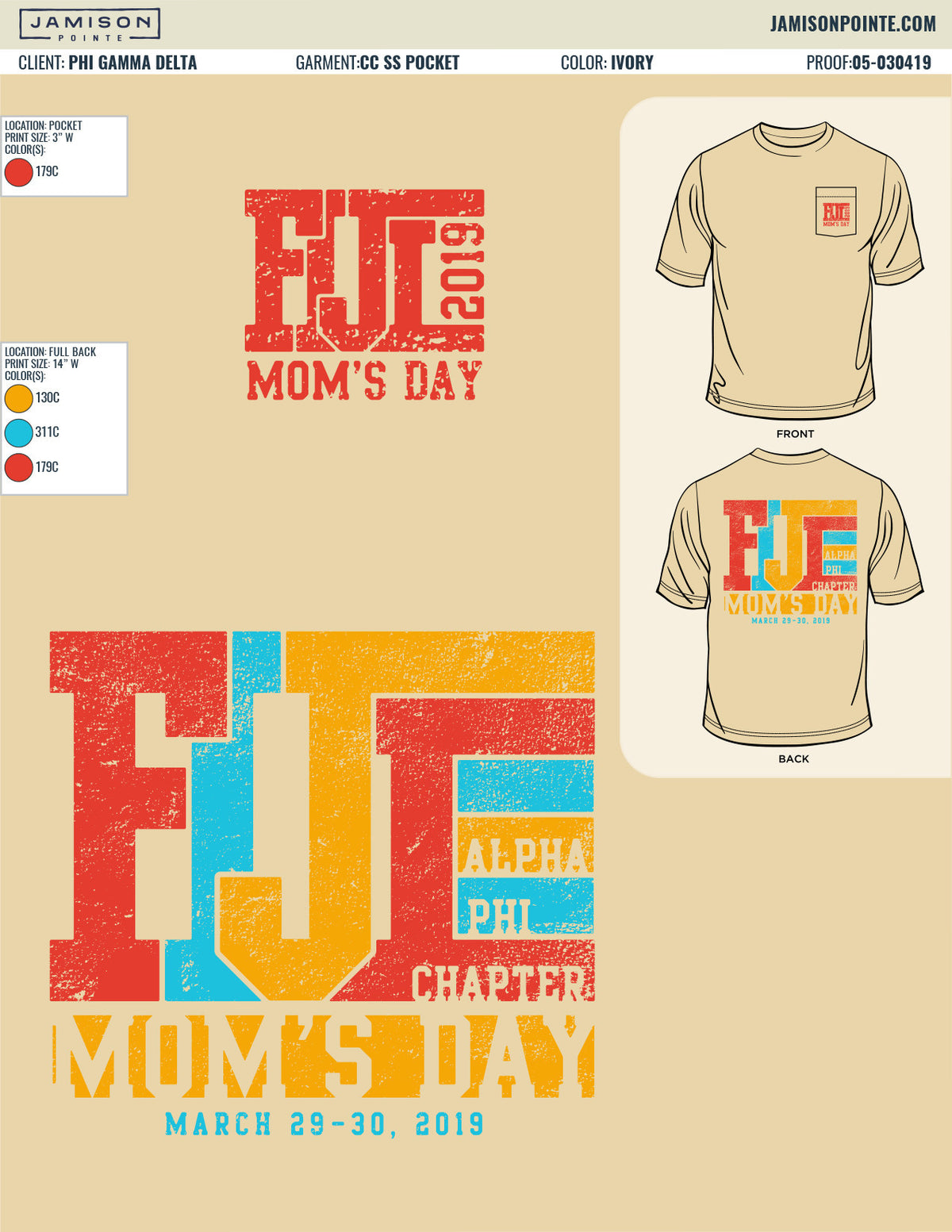 Phi Gamma Delta University of Michigan Moms Day T-Shirt