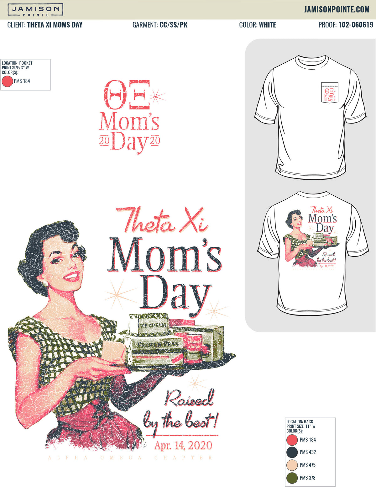 Theta Xi Moms Day T-Shirt