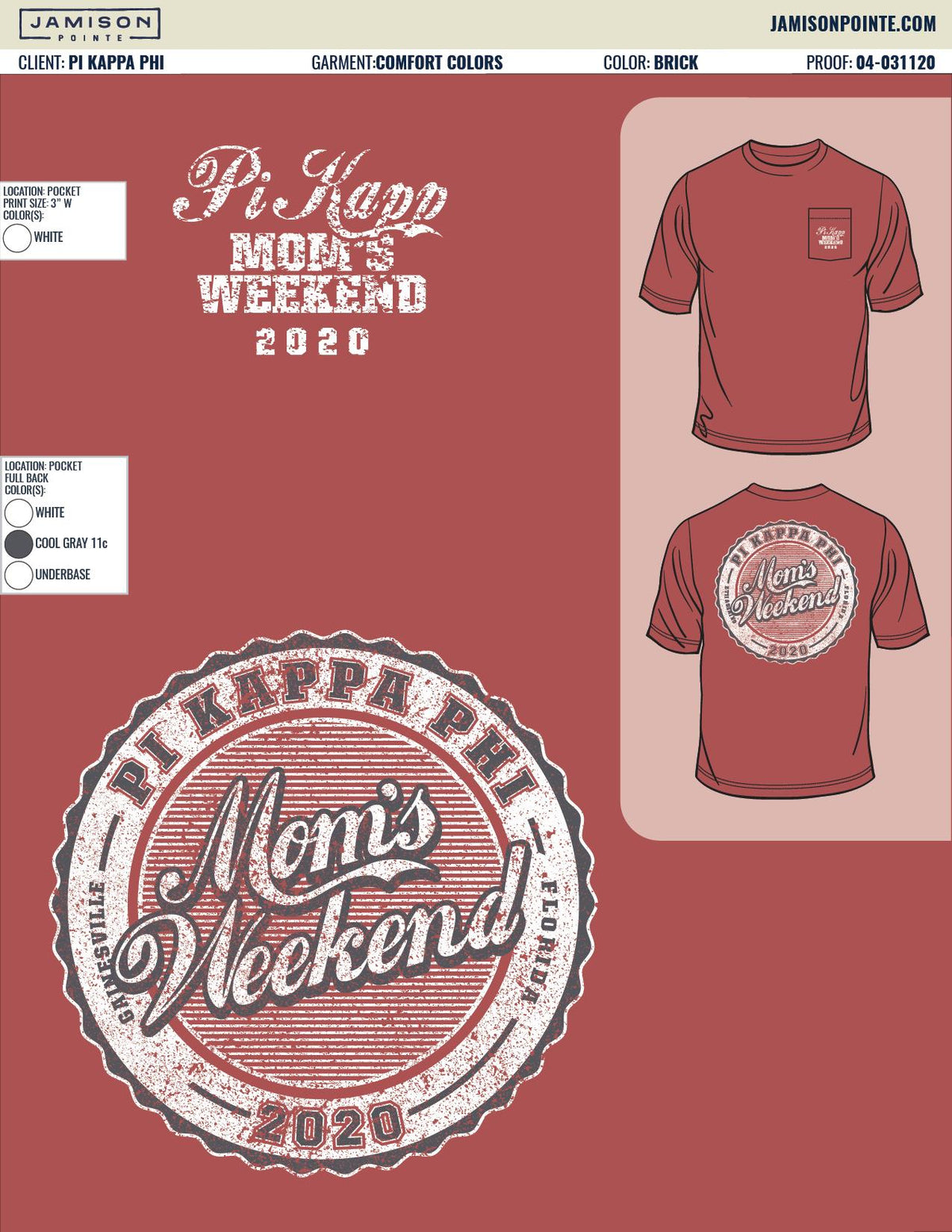 Pi Kappa Phi University of Florida Moms Weekend T-Shirt