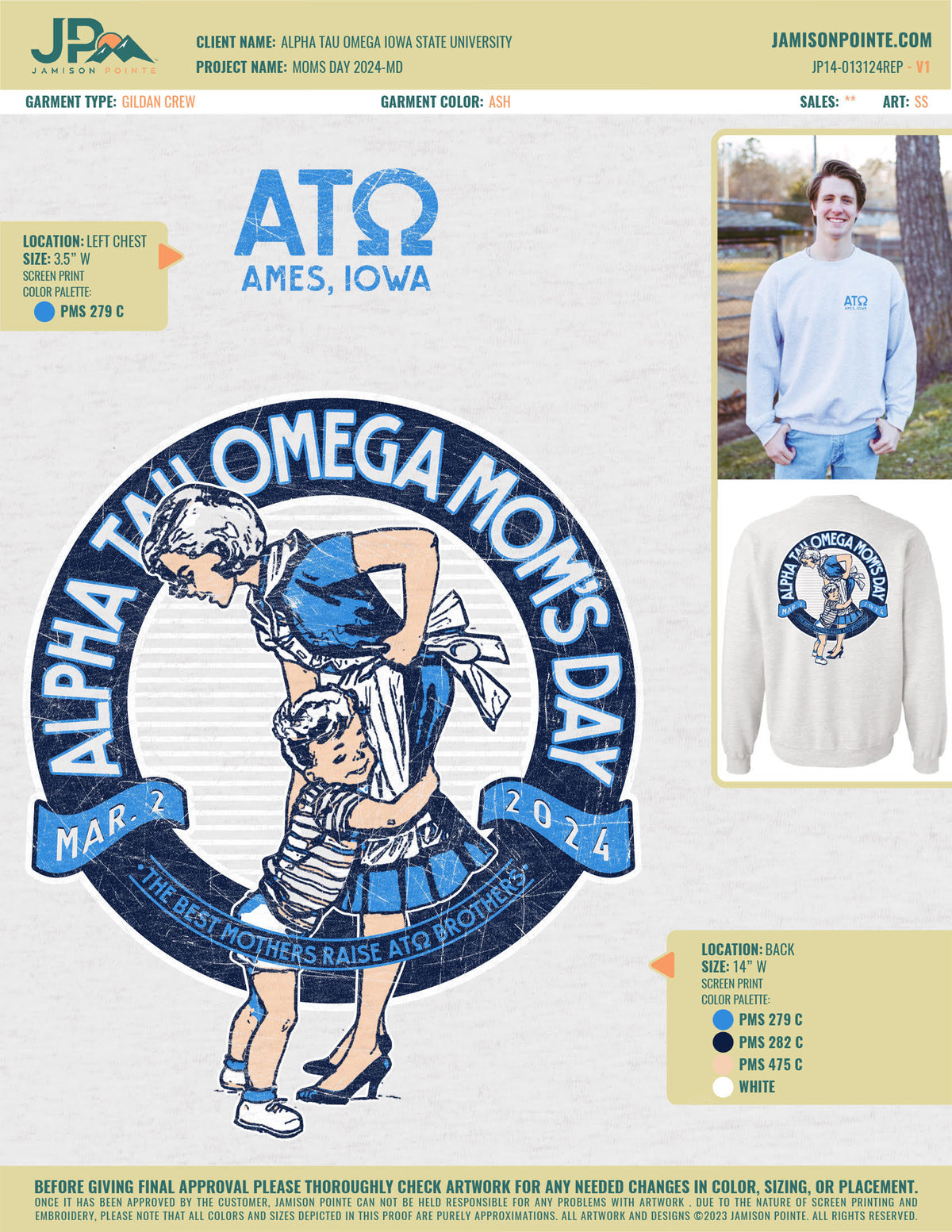 Alpha Tau Omega Iowa State University Moms Day T-Shirt