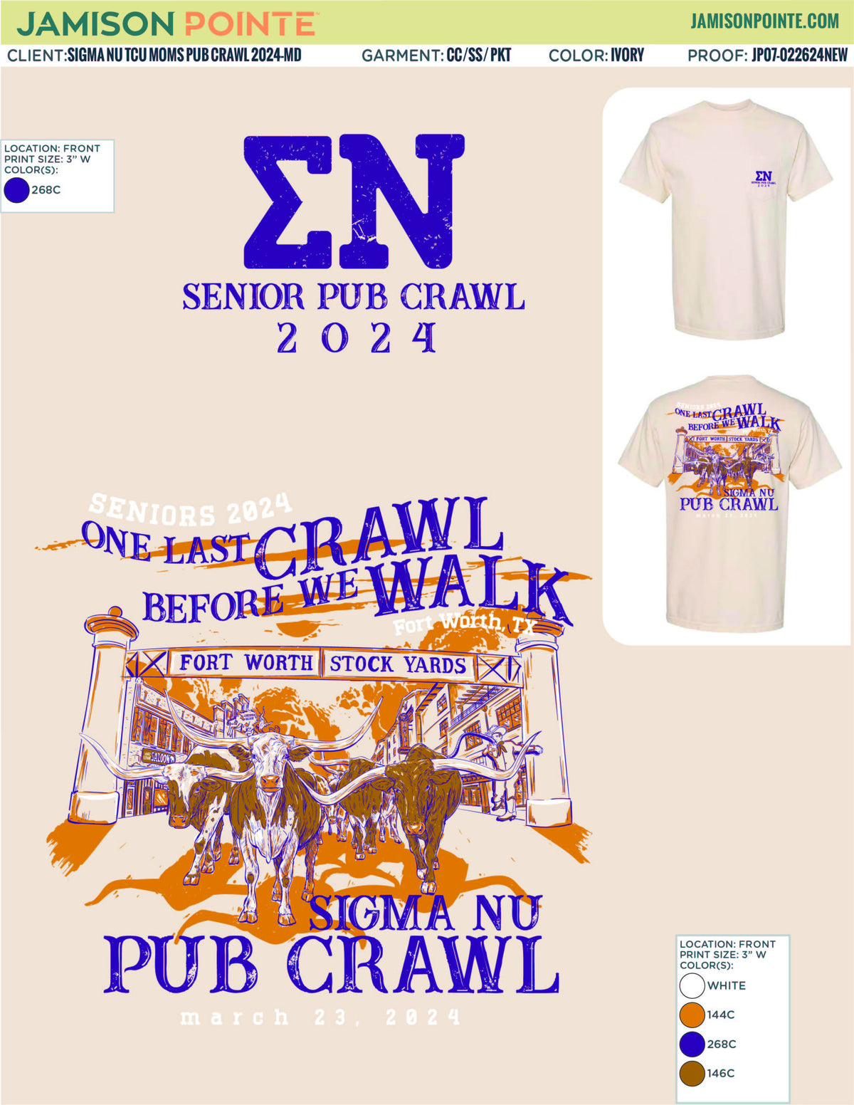 Sigma Nu Texas Christian University Moms Pub Crawl T-Shirt