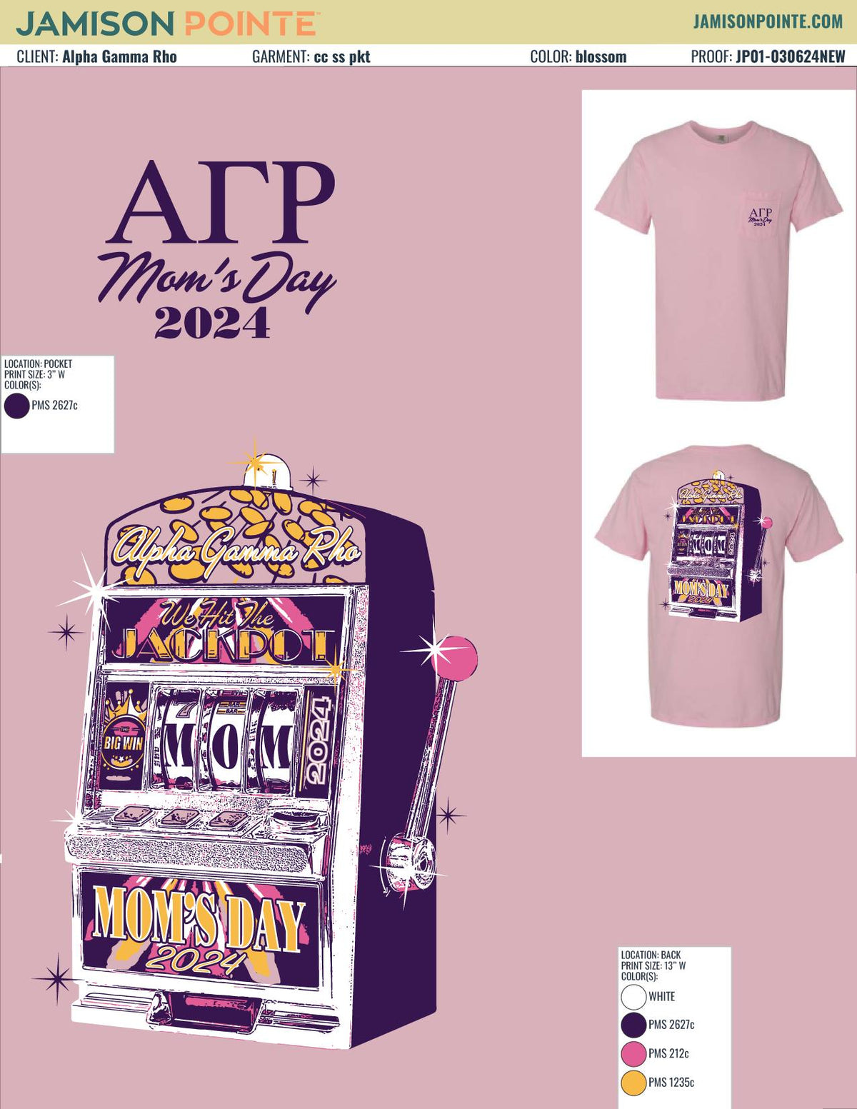 Alpha Gamma Rho University of Illinois Urbana-Champaign Moms Day T-Shirt