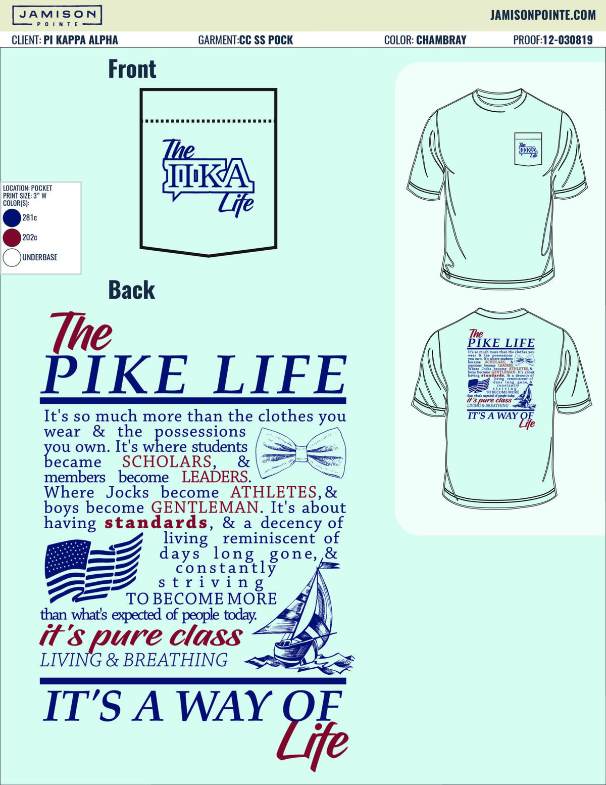 Pi Kappa Alpha Southeastern Louisiana University Classic T-Shirt