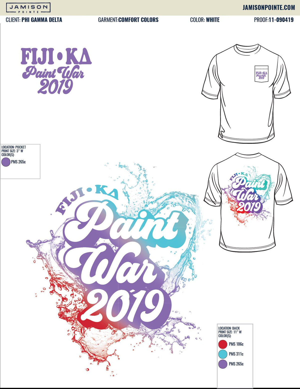 Phi Gamma Delta Louisiana State University Paint War T-Shirt