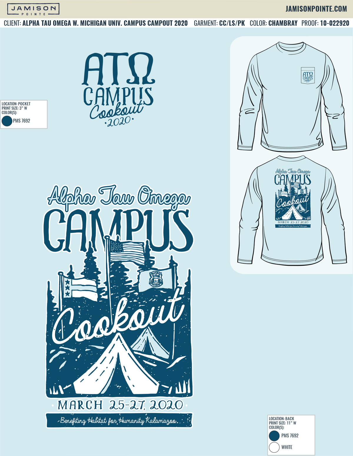 Alpha Tau Omega Western Michigan University Campus Campout T-Shirt