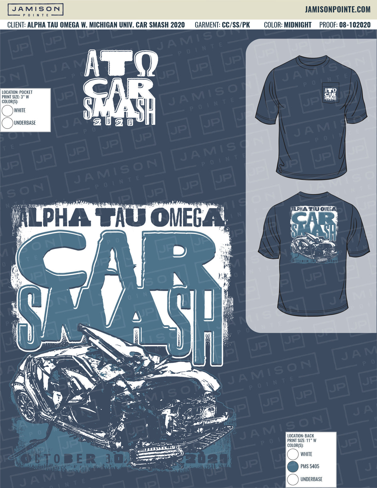 Alpha Tau Omega Western Michigan University Car Smash T-Shirt