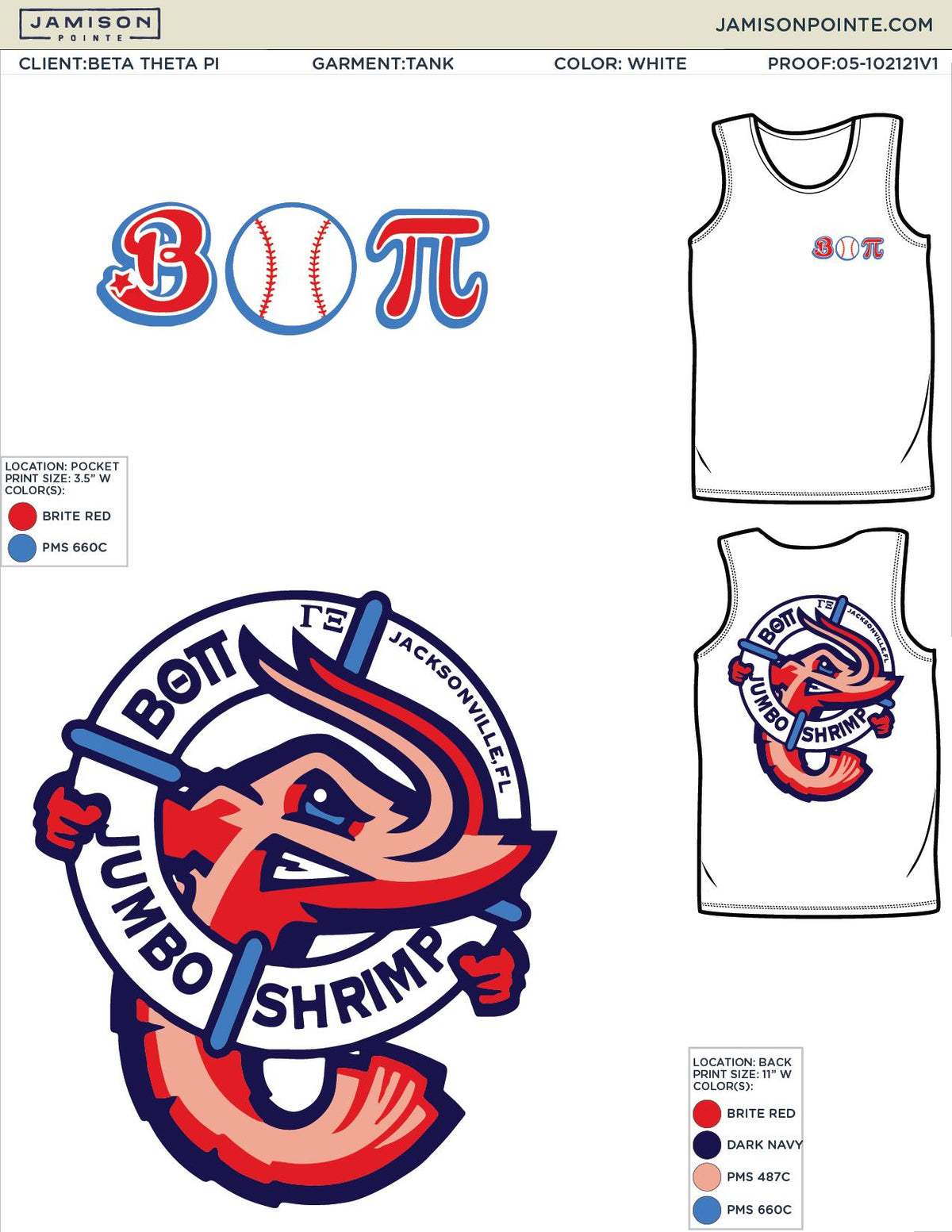 Beta Theta Pi University of Florida Jumbo Shrimp T-Shirt