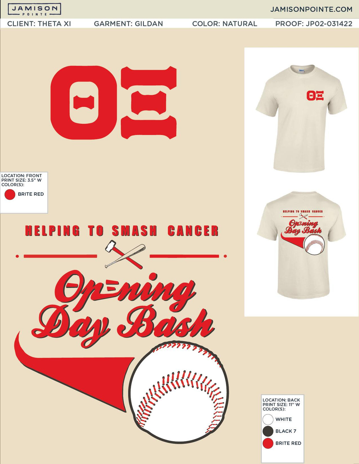 Theta Xi University of Nebraska-Lincoln Opening Day T-Shirt