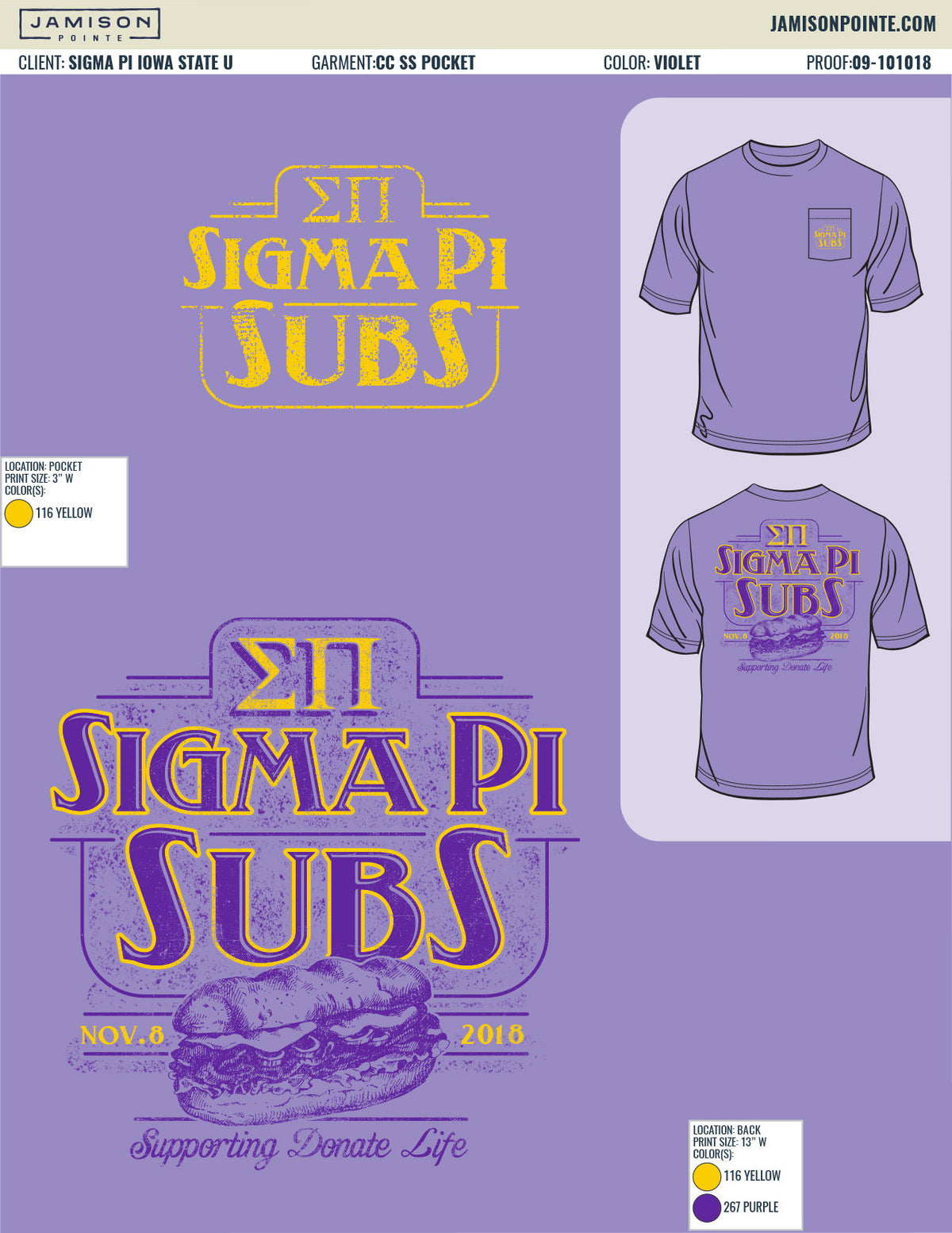 Sigma Pi Iowa State University Fall Philanthropy T-Shirt