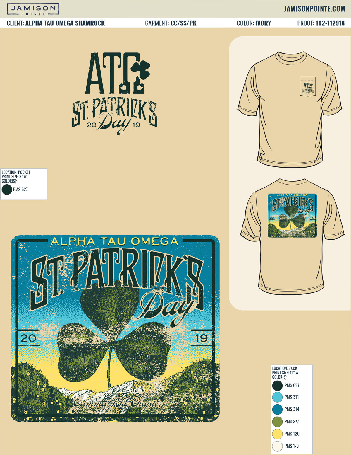 Alpha Tau Omega Shamrock T-Shirt