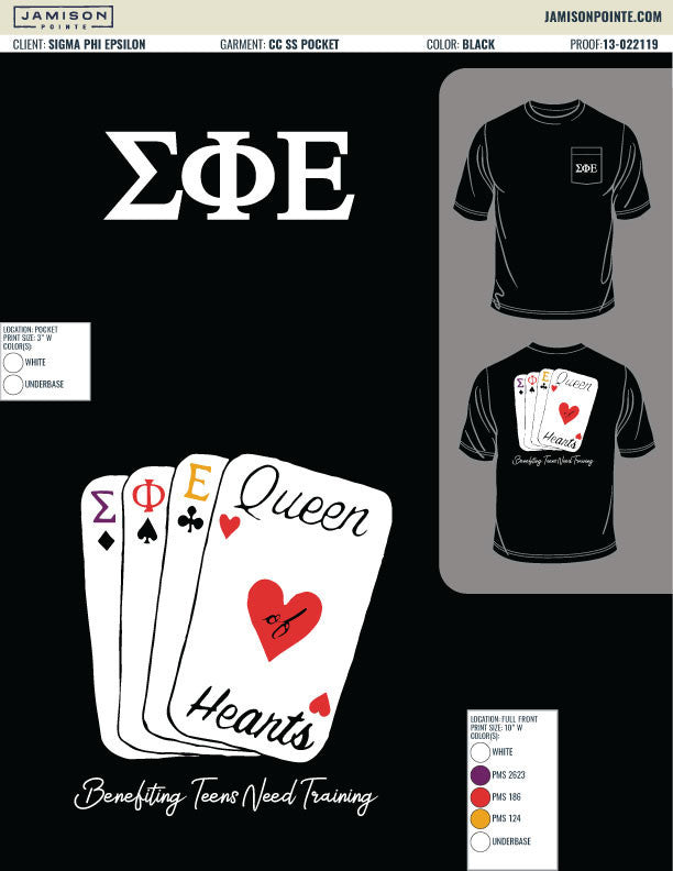 Sigma Phi Epsilon Tennessee Tech University Queen of Hearts T-Shirt
