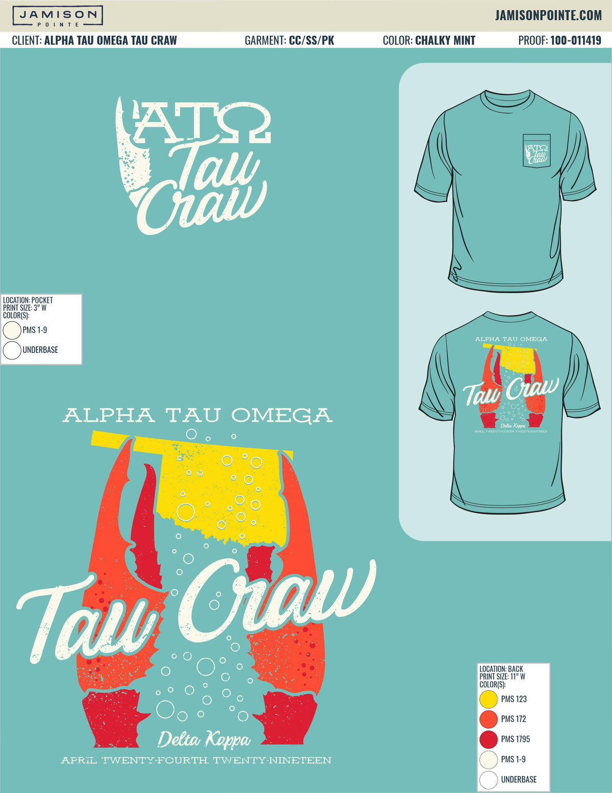 Alpha Tau Omega Tau Craw T-Shirt