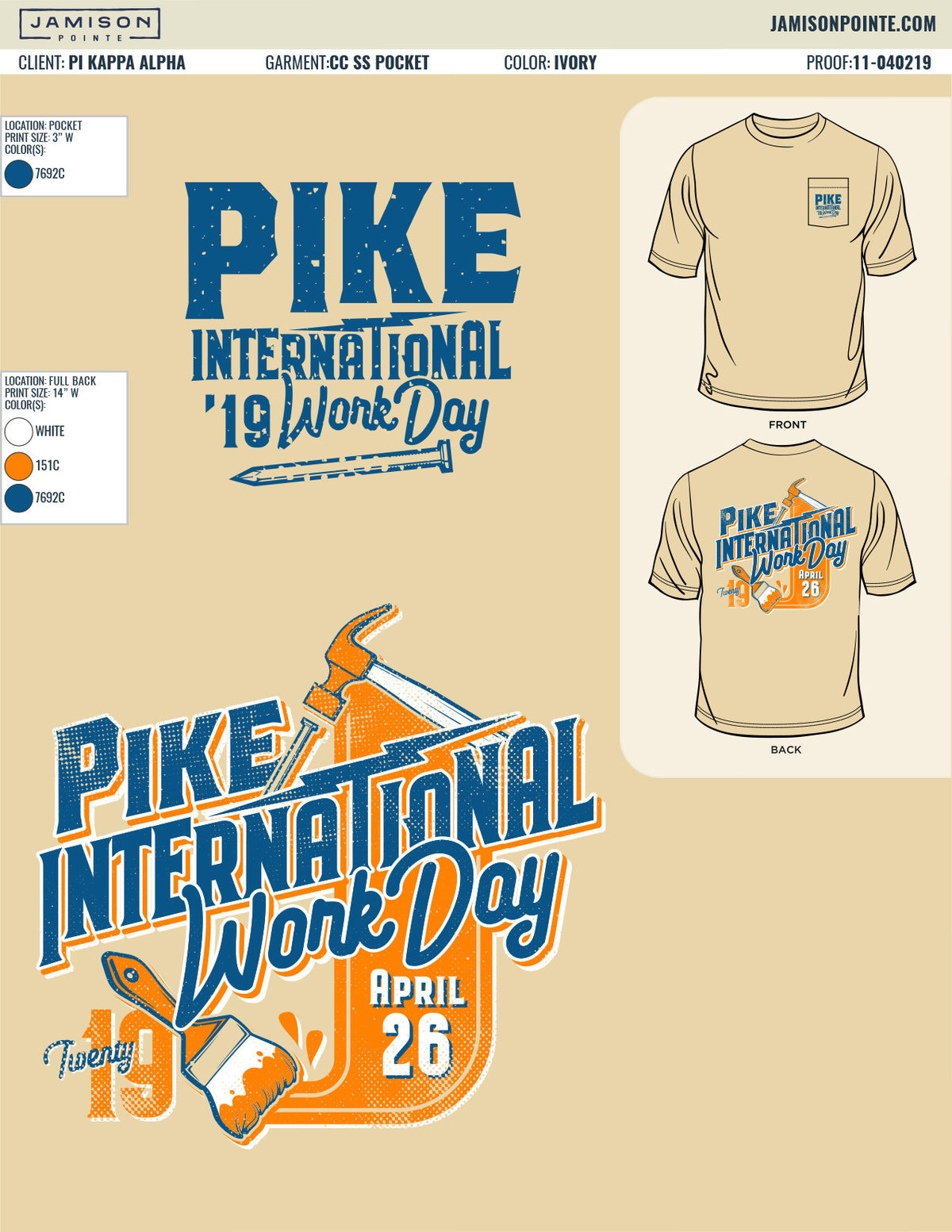 Pi Kappa Alpha Iowa State University International Work Day T-Shirt