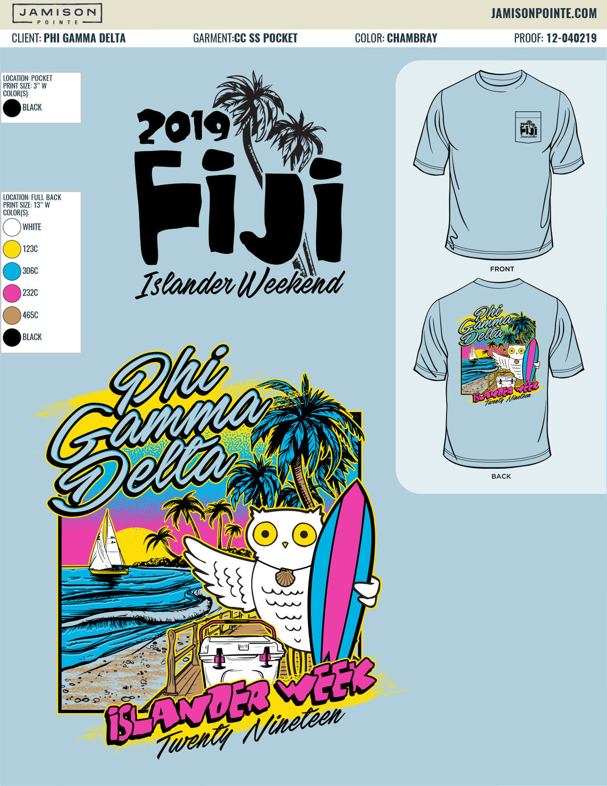 Phi Gamma Delta Western Kentucky University Islander T-Shirt