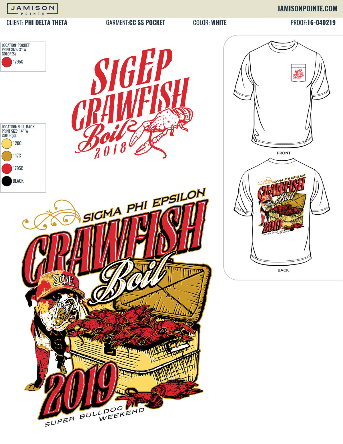 Sigma Phi Epsilon Mississippi State University Crawfish T-Shirt