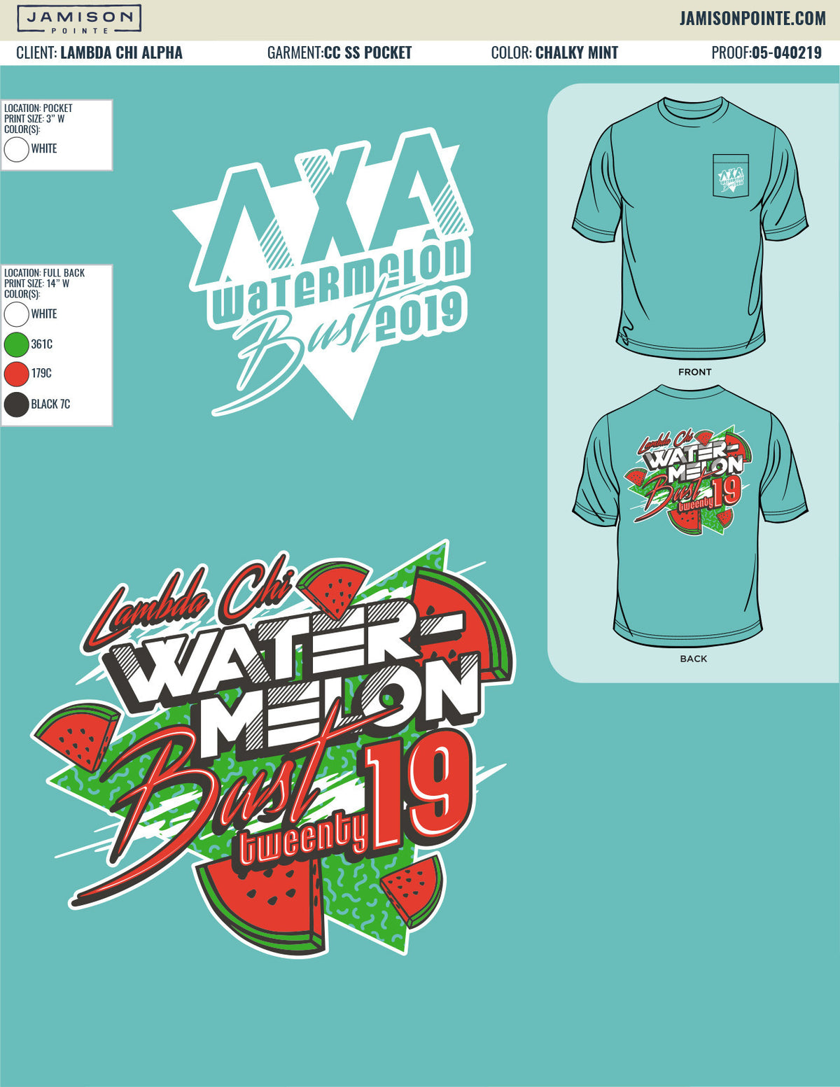 Lambda Chi Alpha University of Kansas Watermelon Bust T-Shirt