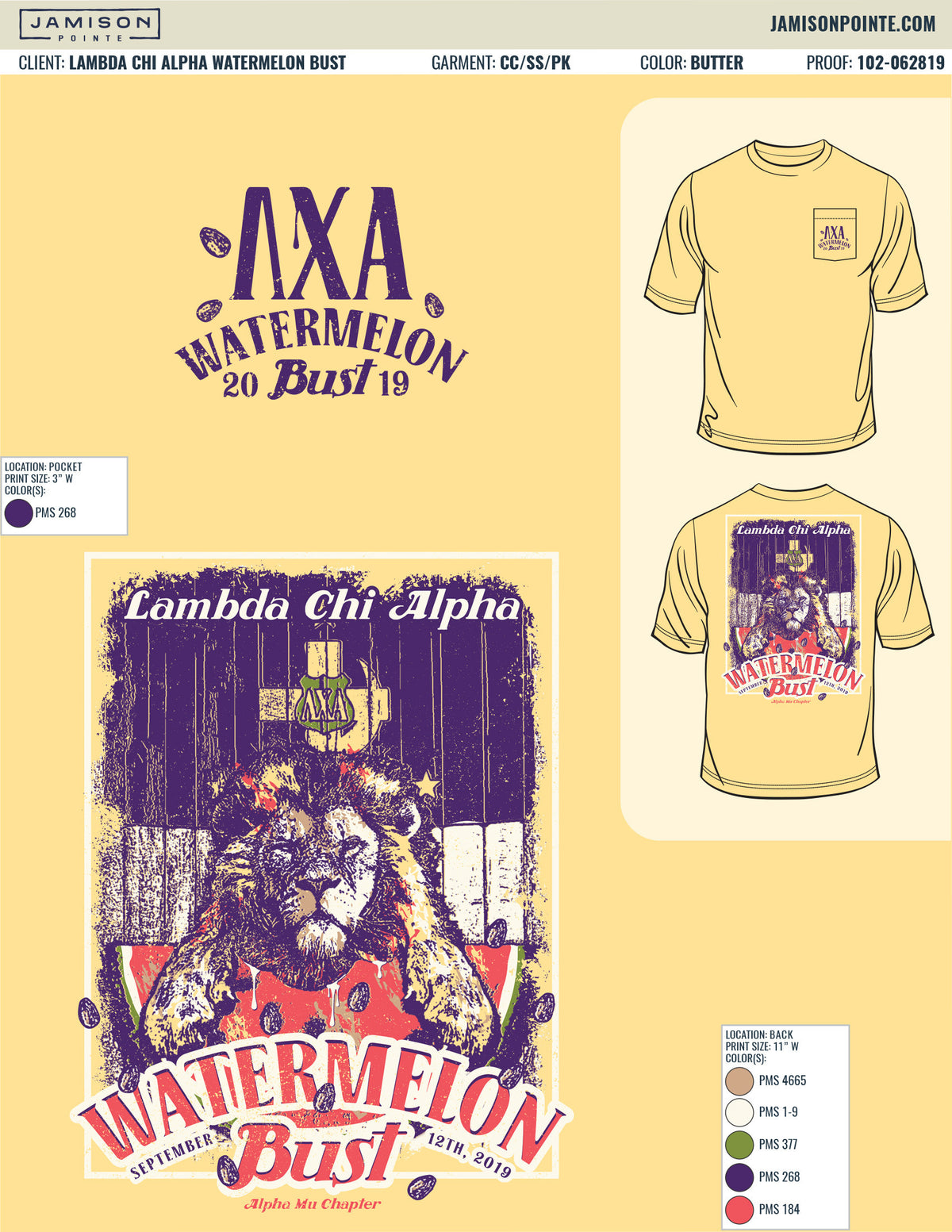 Lambda Chi Alpha Watermelon Bust T-Shirt